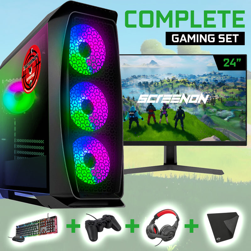 Screenon - Gaming Set - X200126 - V1 (Gamepc.x200126 + 24 inch monitor + keyboard + mouse)