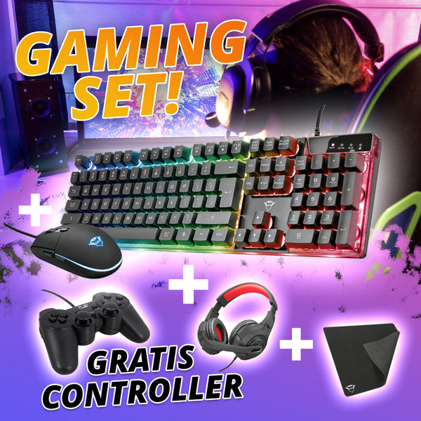 ScreenON Gaming Gear Set v1 - Gaming Muis & Toetsenbord + Gaming Headset + Gaming Mousepad & Game Controller