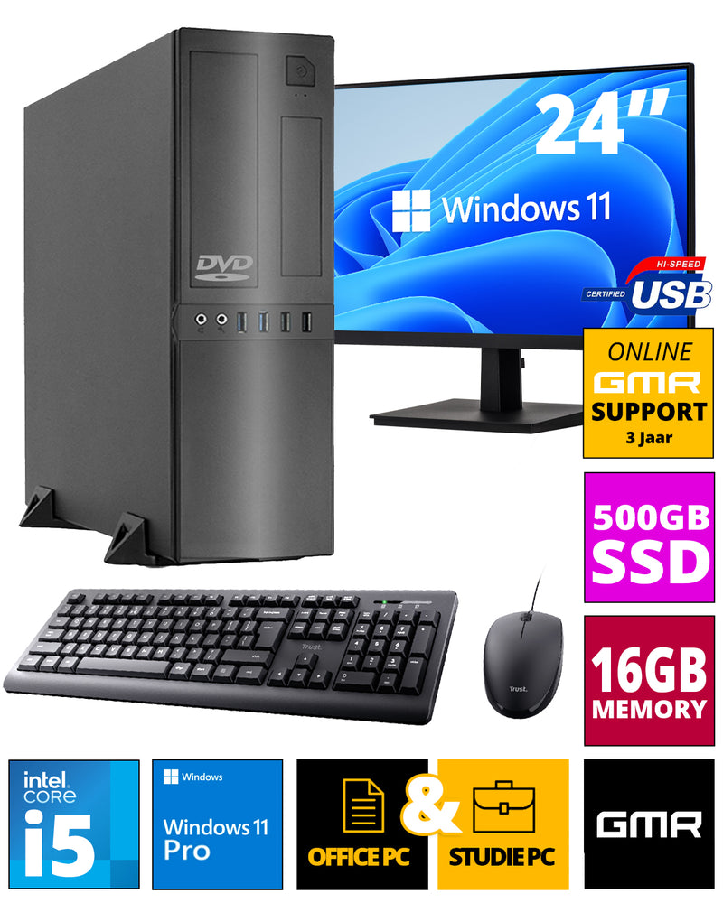 Intel complete PC set a Intel Core i5 a 16 GB de Ram a 500 GB SSD a Windows 11 Pro