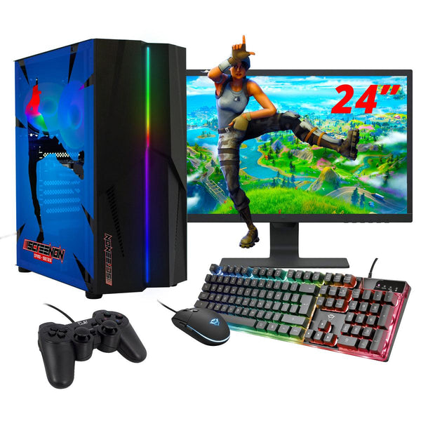 ScreenOn NL - Gaming PC SET | AMD Ryzen 5 | GTX 1650 | RAM 16GB | SSD 512GB | WiFi | + 24 Inch Monitor + Toetsenbord + Muis + Controller | Desktop Computer voor Business & Multimedia H32515 - ScreenOn